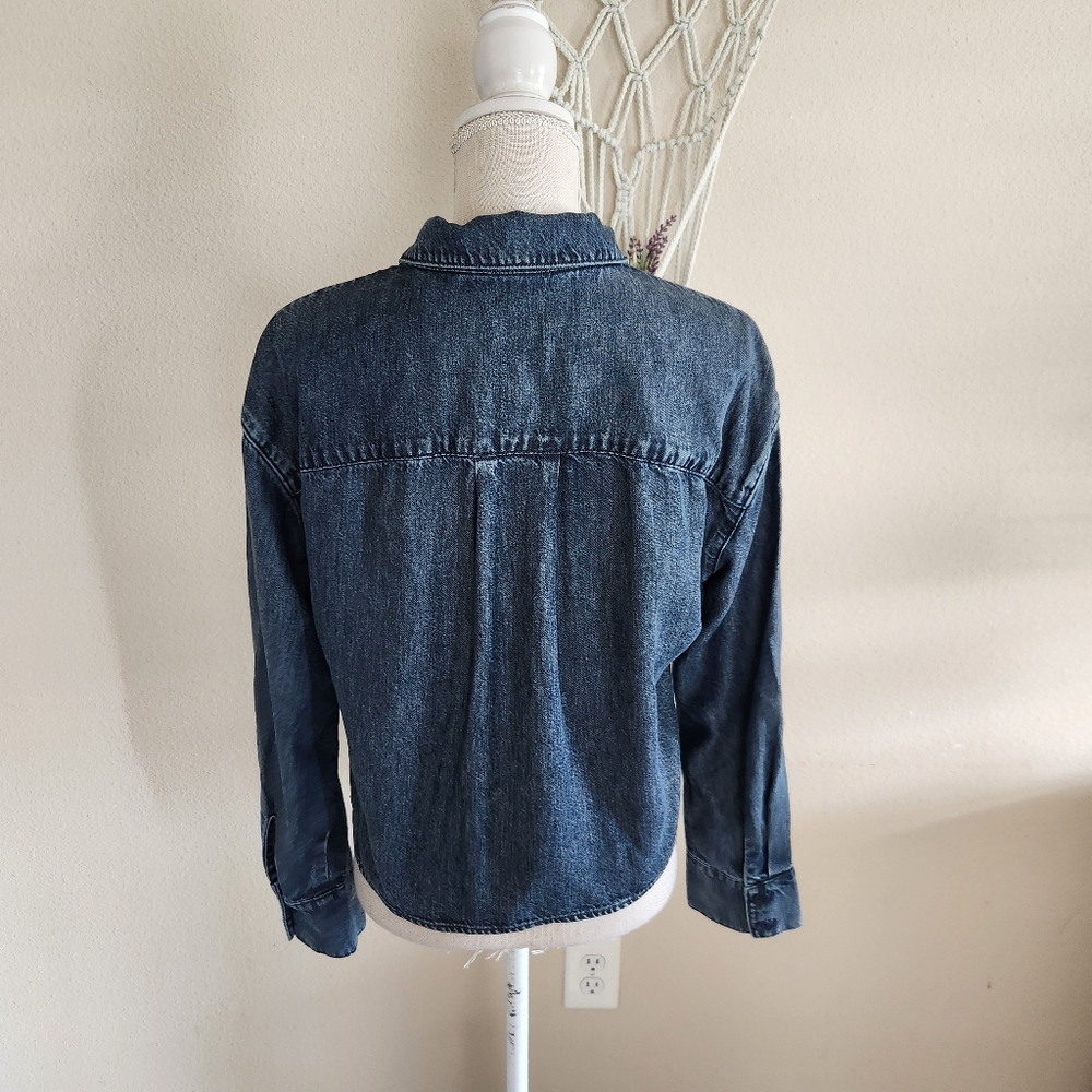 Bella Dahl Womens Cropped Denim Shirt Jacket Size Small NWT $158 - Picture 4 of 14